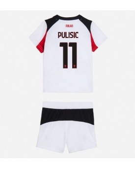 AC Milan Christian Pulisic #11 Maglia Gara Trasferta Repliche 2025-26 Bambino Maniche Corte